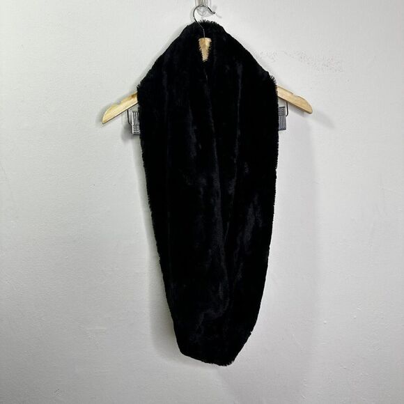 Westloop West Loop Faux Fur Infinity Scarf Black One Size Winter Warm‎ Elegant - Picture 8 of 11